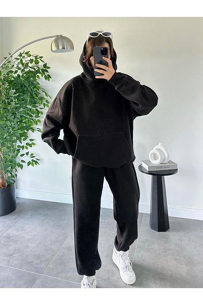 ASEDE Soft Textured 3 Thread Raised Elastic Tracksuit Set