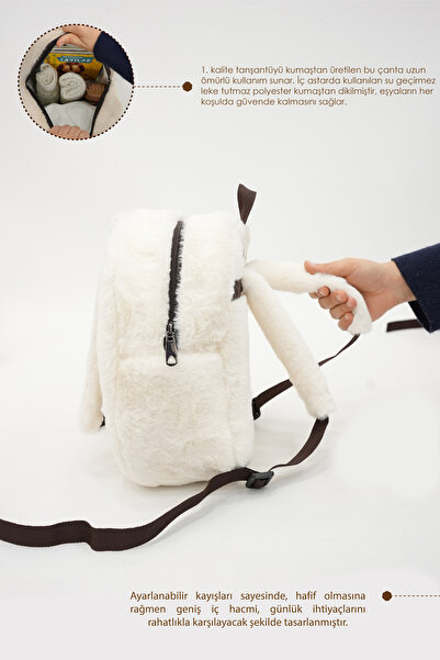 mordesign Cute Rabbit Kids Backpack: Plush Fabric Bag for Nursery/Classroom, Morbunny Series