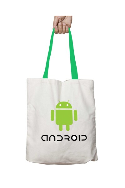 ART HEDİYE حقيبة كتف أندرويد قابلة للغسل بمقبض أخضر