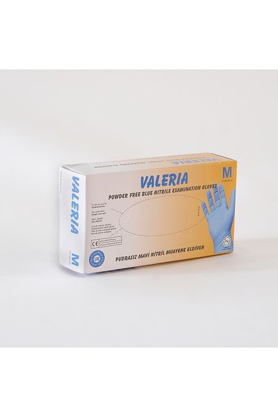 Apex Plus Valeria Nitrile Powder Free Gloves Blue Size m 12 Pack