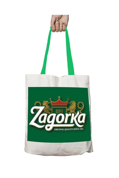 ART HEDİYE حقيبة كتف Zagorka Beer قابلة للغسل بمقبض أخضر
