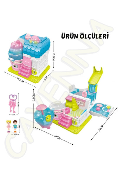 cayenna Sesli Işıklı Müzikli Aksesuarlı Ev Serisi Açılıp-Katlanır Simülasyon ...