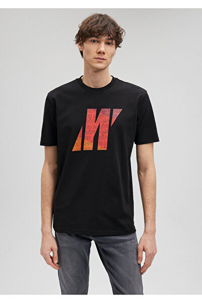 Mavi Pro Logo Baskılı Siyah Tişört Loose Fit / Bol Rahat Kesim 0611502-900