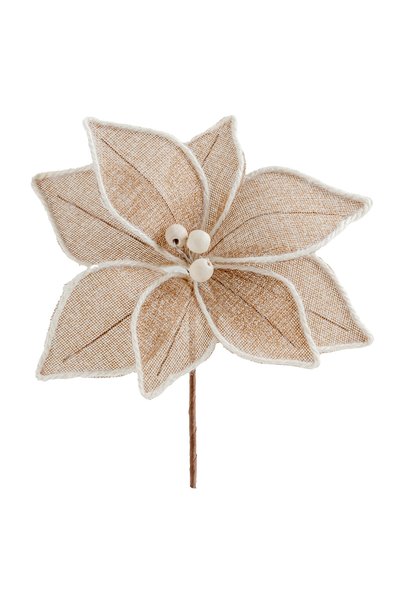 Dekorsende Artificial Jute Poinsettia Pique Cream 27 cm