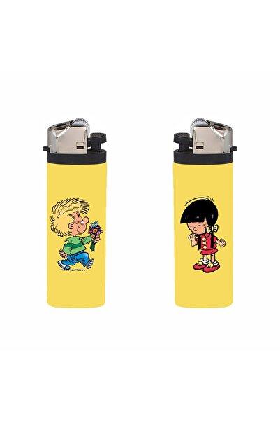 HEDİYENE BAK 2'li Çakmak Sevgili Tasarımlı Baskılı Full Kaplamalı Gazlı Çakmak