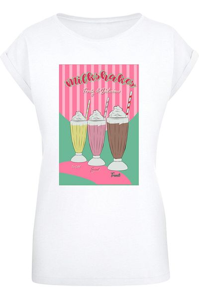 Mister Tee Milkshake-T-Shirt für Damen – T-Shirt mit verlängerten Schultern