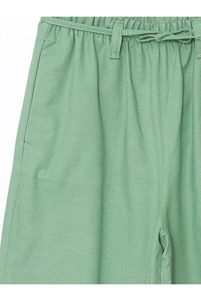 LC Waikiki Green Wideleg Girls' Trousers with Elastic Waist