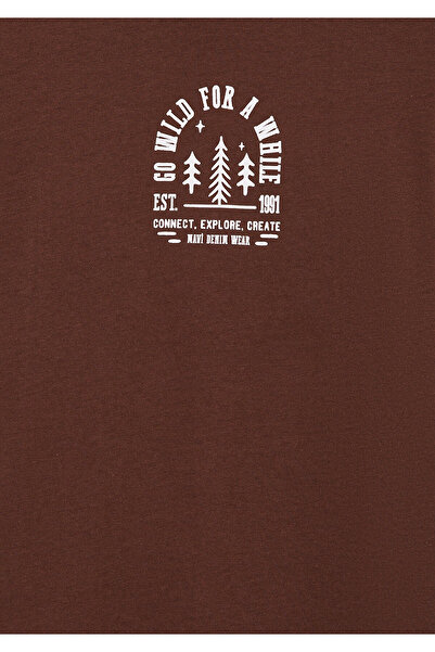 Mavi Τυπωμένο καφέ μπλουζάκι Loose Fit / Loose Relaxed Fit 6610221 -70243