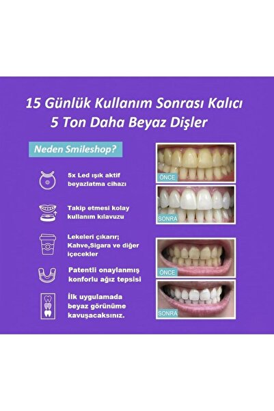 smileshop Diş Beyazlatıcı Set 5 Led