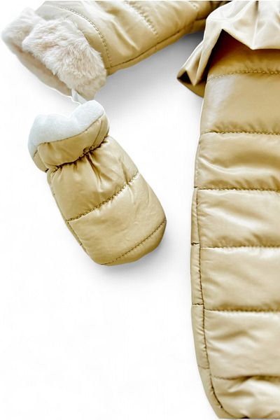 Ege Bebek Ultra Luxury Welsoft Plush Hooded Zippered Cosmonaut Tulu with Removable Shoes