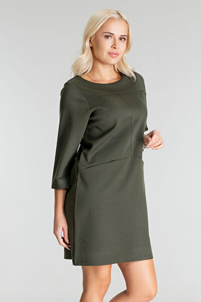 Bold & Young Kadın Truvakar Kol Bisiklet Yakalı Cepli  Elbise