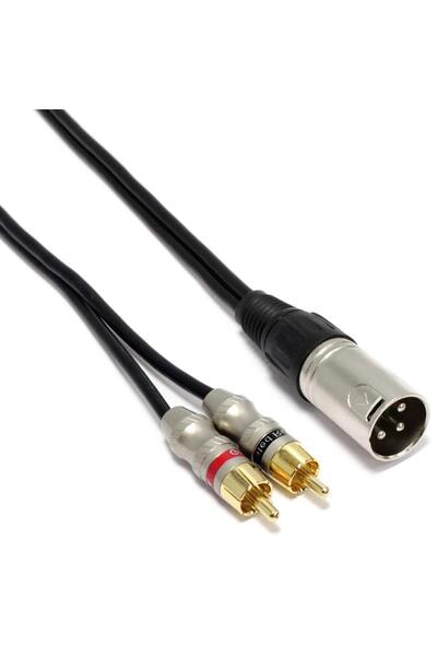 YKA Xlr Erkek 2 Rca Erkek Kablo 3 metre