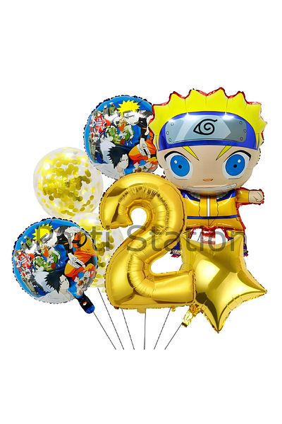 Parti Station Anime Naruto 2 Years Old Birthday Balloon Set Naruto Theme Birthday Party Balloon Set