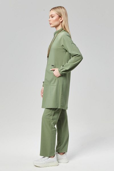 Çatı Medikal Extreme Cool Modest - Costum de uniformă pentru medic și asistentă din Lycra Premium bidirecțional (FEMEIE), Yosun