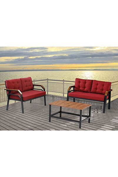 UFUK HOME Kavacık 2 2 Sehpa Bahçe Mobilyası, Balkon Çay Seti, Bahçe Koltuk Ta...