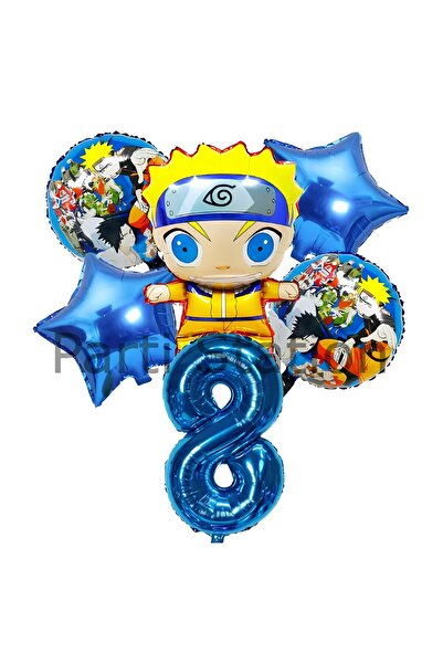 Parti Station Anime Naruto 8 Yaş Doğum Günü Balon Set Naruto Konsept Doğum Gü...