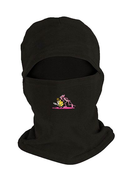 Fanze Winter Pink Panther Printed Fleece Snow Mask - Black Rnz3173