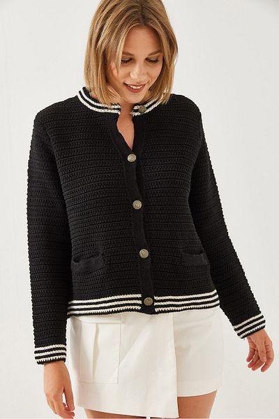 Bianco Lucci Women's Buttoned Pocket Detailed Knitwear Cardigan 20246247