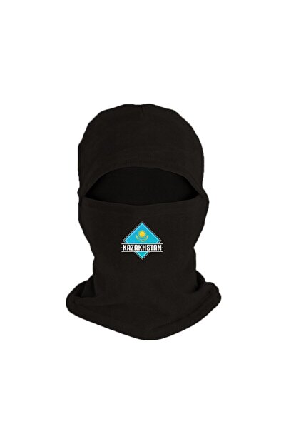 Fanze Mască de iarnă din lână polară neagră - imprimată în Kazahstan, rnz2239