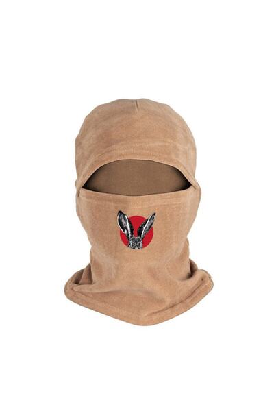 Fanze Mască de zăpadă din lână polară cu urechi lungi și imprimeu de iepure -...