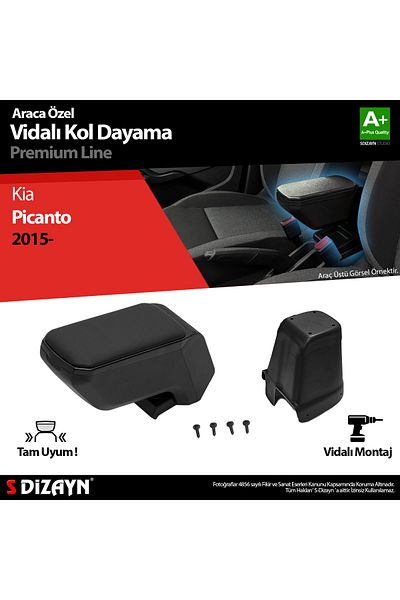 S Dizayn Kia Picanto S-Design Armrest Armrest Black a Quality 2015-2017