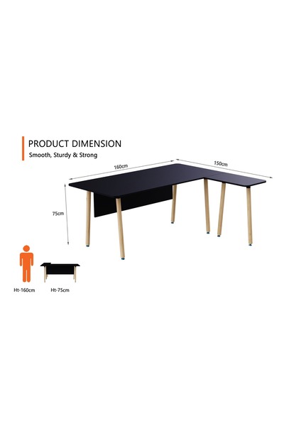 Mahmayi TJ HYT34-16L Black Executive Workstation