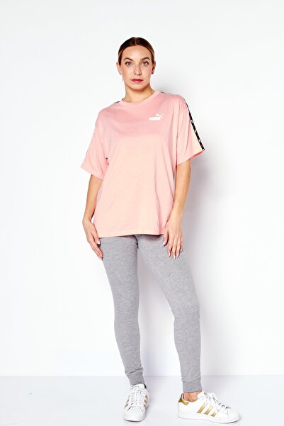 Puma ملابس رياضية نسائية باللون الوردي - قميص تدريب بأكمام قصيرة