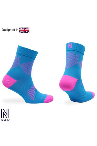 NORFOLK Valencia Merly Skinlife - Сини розови компресионни дълги чорапи