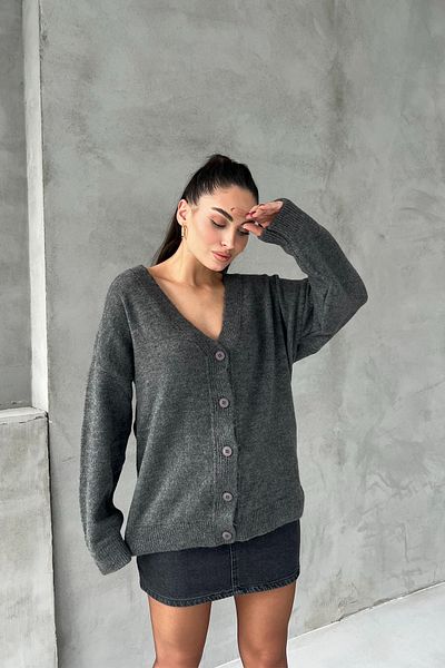 Seda Yalçın Atelier Πλεκτό Ζακέτα Anthracite Bernina Oversize