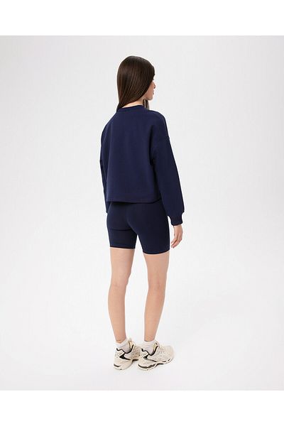 Ayma Active Indigo Women's Crew Neck Organic Cotton Basic Oversize Sweatshirt