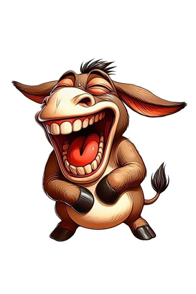 MegaSticker ملصق حمار مبتسم مقاس 13 × 11 سم - سيارة، دراجة نارية، خوذة، كمبيو...