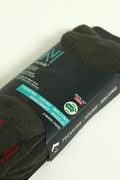 NORFOLK Leonardo Merino Wool Outdoor Hiking Socks - Pack of 2 Green