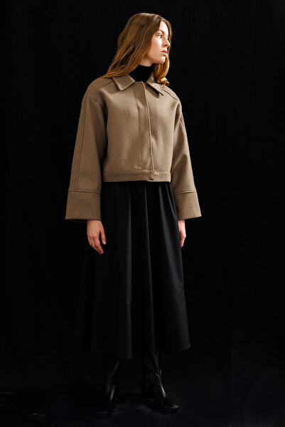 Hooopstore Jachetă Andera Manşet, maro lapte, cu ștampila