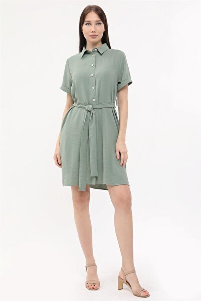 HomeStore Сукня з поясом і ґудзиками