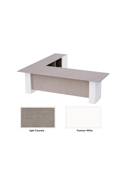 Mahmayi Light Concrete-Premium White ED4-LSLCW Executive Desk 180 cm