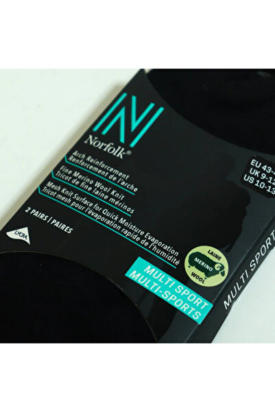 NORFOLK Sheldon Qtr Quarter Cut Merino Wool Outdoor Hiking Socks 2 Pack Gray