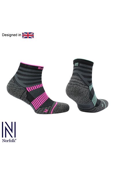 NORFOLK Cougar Prolen ®   Dry Touch 2 Pack - Κάλτσες για τρέξιμο με ροζ/τιρκουάζ καρπό και σόλα