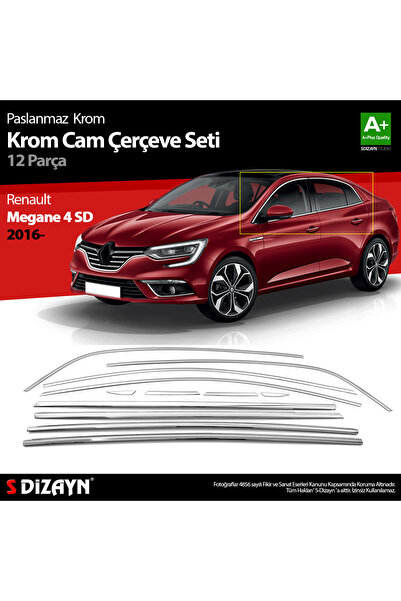 S Dizayn S-Dizayn Renault Megane 4 SD Krom Cam Çerçevesi 12 Prç. 2016 Üzeri A...