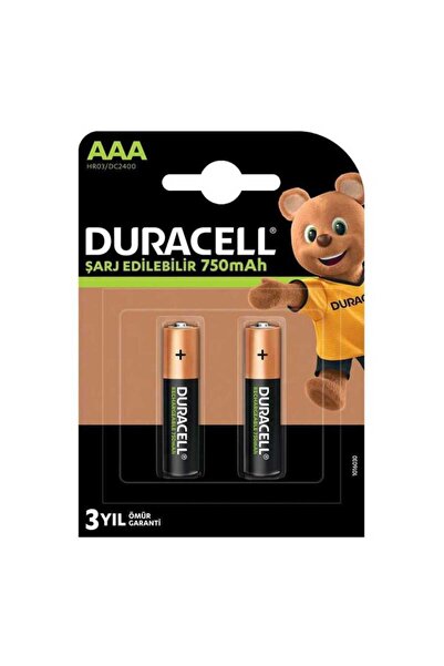 Duracell 750 mAh Şarj Edilebilir İnce Kalem Pil 2'li