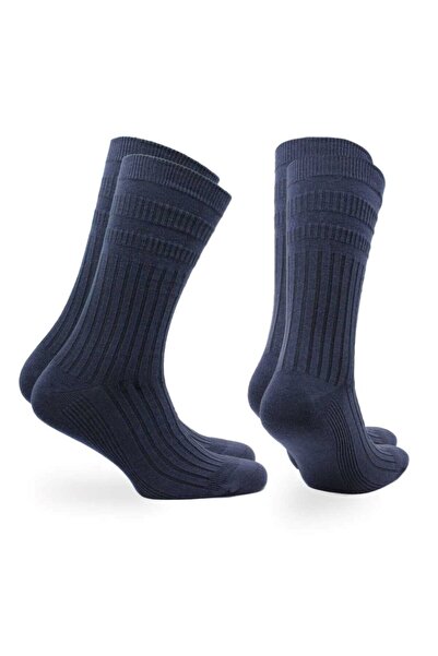 NORFOLK JOSEPH Comfort Fit Tenderhold Pamuklu Çorabı 2'li Paket Denim Mavi