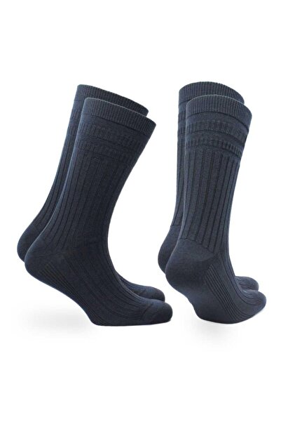 NORFOLK Oscar Stretch Teknolojisine Sahip Yün Diyabet Dostu Çorap 2 Çift Paket Lacivert