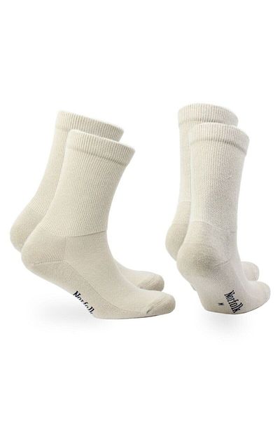 NORFOLK Extra Wide Cotton Rıo Stretch Comfortable Socks - Cushioning 2 Pack Cream
