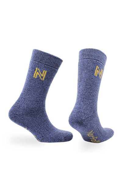 NORFOLK Gabby Merino Blue Thermal Outdoor Sock - Πλήρες μαξιλάρι από μαλλί και μπαμπού