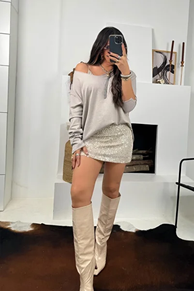 Sohotique By P Stone Color Sequin Mini Skirt