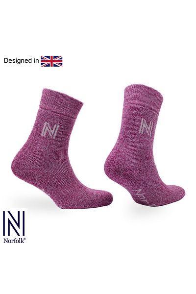 NORFOLK Gabby Merino Fuchsia Θερμική κάλτσα εξωτερικού χώρου - Πλήρες μαξιλάρι από μαλλί και μπαμπού