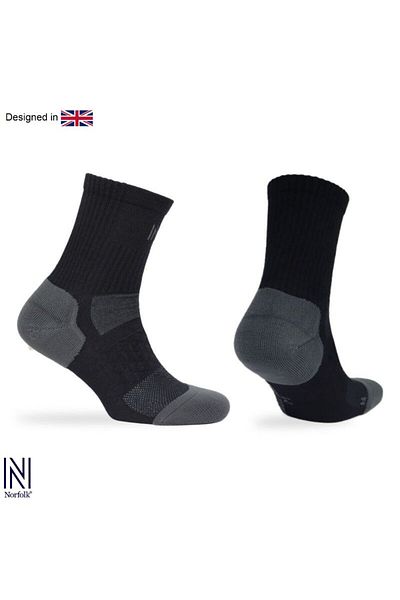 NORFOLK Чорапи за туризъм Ibex Padded, черни, 1 чифт