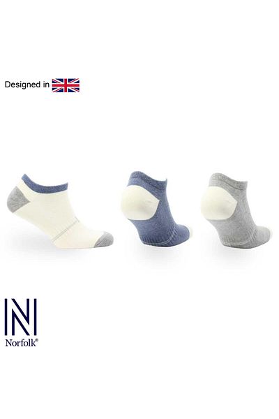 NORFOLK Детски чорапи Yogi Cotton Daily Comfort, 3 чифта, тъмносиньо/кремаво/сиво