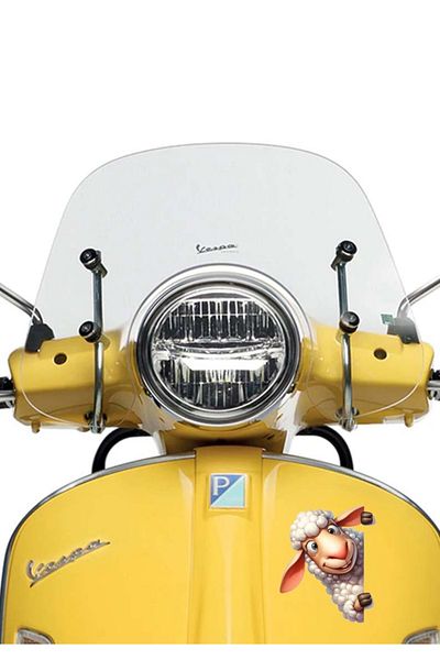MegaSticker 13x11 Cm Autocolant drăguț de oaie confuză - mașină, motocicletă, cască, laptop, sticlă