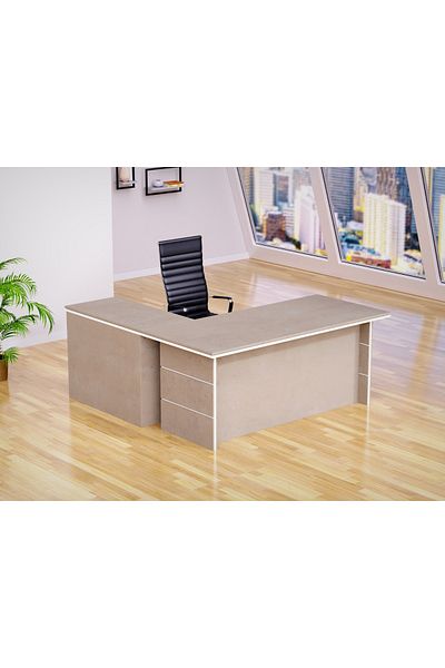 Mahmayi Light Concrete-White ED-1 Executive Desk 180 cm