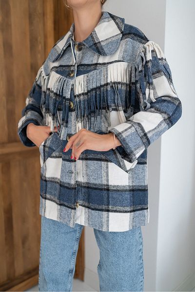Elbee Fashion Woman Palton Trend cu franjuri